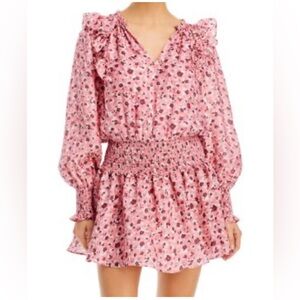 RAMY BROOK Penelope Ruffle Mini Dress Pink NWT